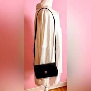 Rare 1980's Jet Black, PIERRE CARDIN-Alligator Skin Crossbody-Vintage Condition